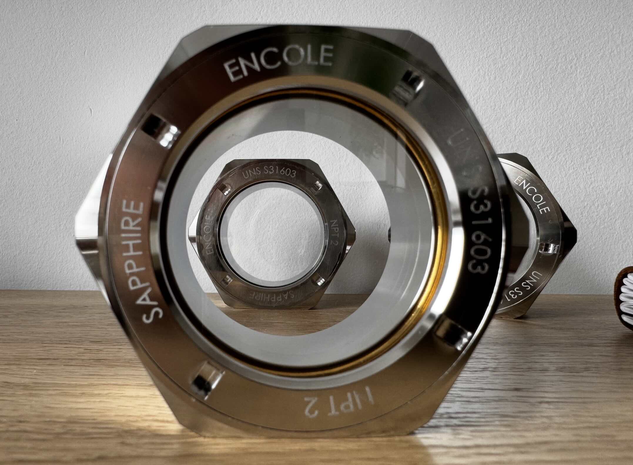 High Temperature and High Pressure Sight Glass - All metal sealing, Sapphire to 316L stainless. NPT 2-inch